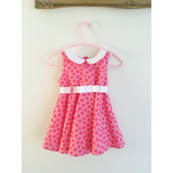 Bolo Brand Pink Polka Dot Baby Dress Size 6 Months Baby Girl Dress - Picture 1 of 3